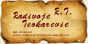 Radivoje Teokarević vizit kartica